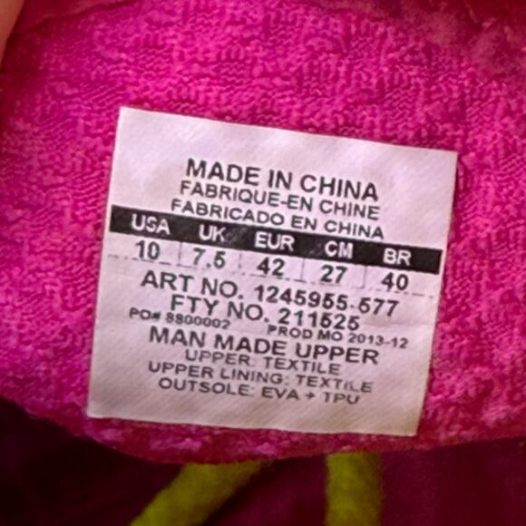 Under Armour Women's Speedform Apollo Pink/Green Running Sneakers Size 10 - Picture 9 of 10